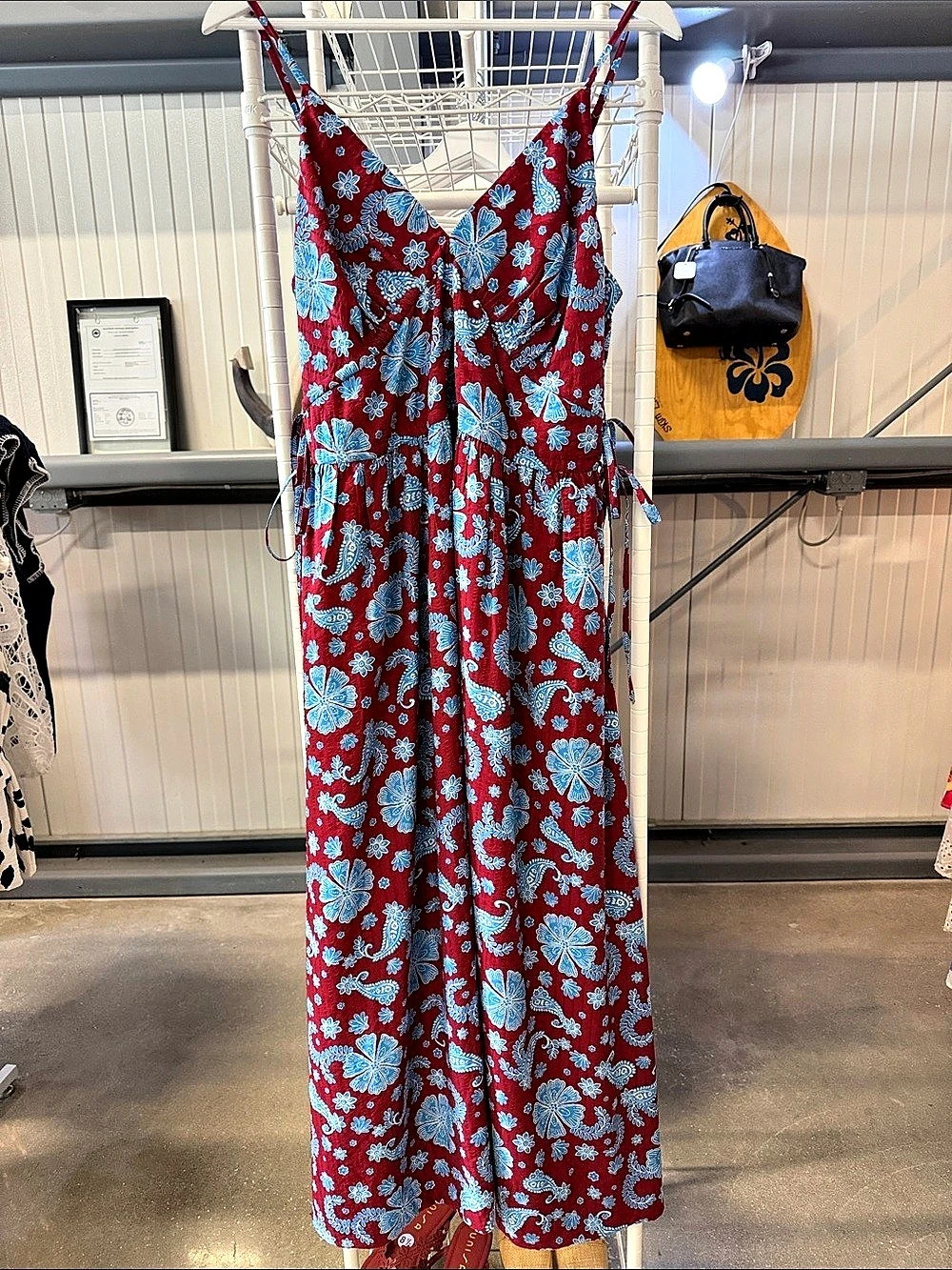 Floral Maxi Dress in Red & Blue
